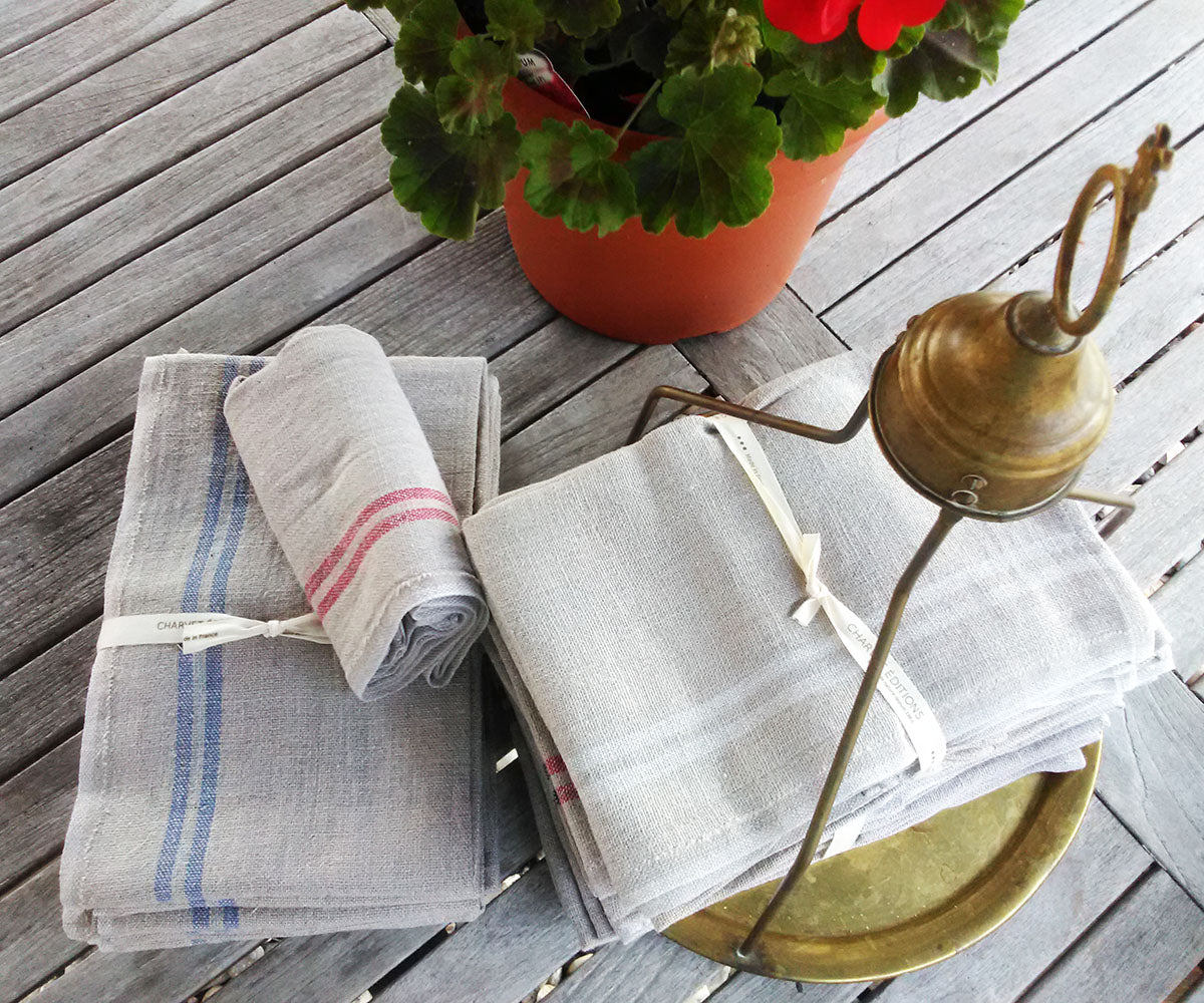 French linen tea towel pre-washed