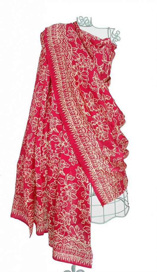 Pure silk sarong and wrap in cerise from Your Sarong