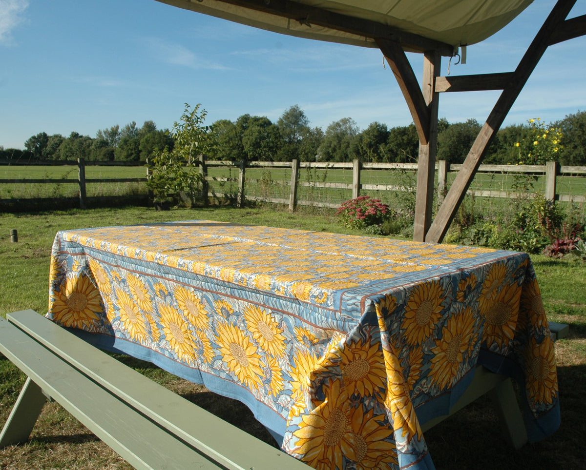 Provence Cotton Handmade Suflower Tablecloths by Mas d' Ousvan