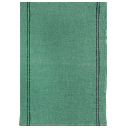 Vintage Green Pre-washed French Country Linen Tea Towels from Charvet Editions