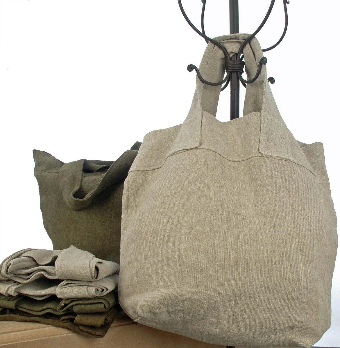 Pure French linen travel/shopping bag