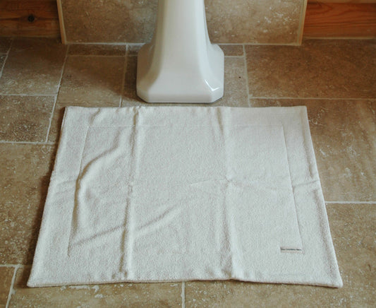 Cream pure linen bath mat