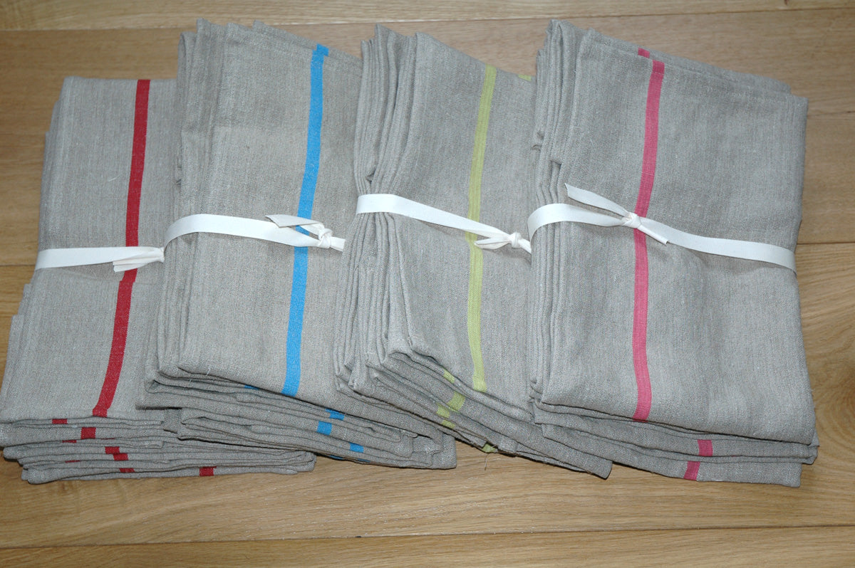 Pure Pre-Washed Linen Tea Towel from The Rainbow Collection in Rose