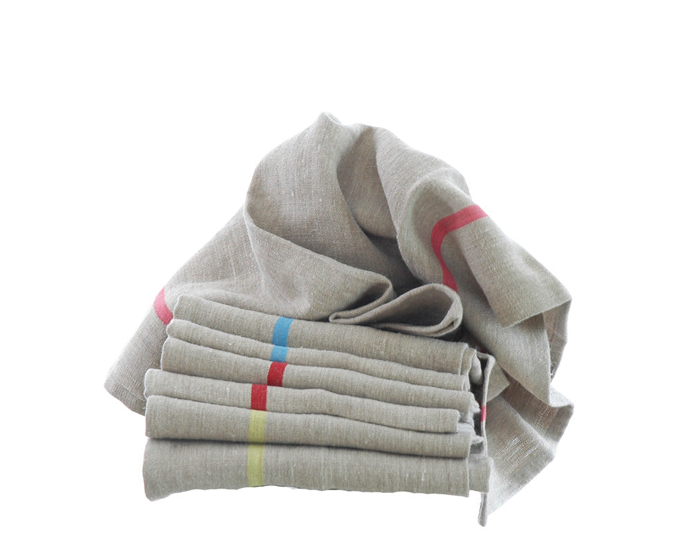 Pure Pre-Washed Linen Tea Towels from The Rainbow Collection