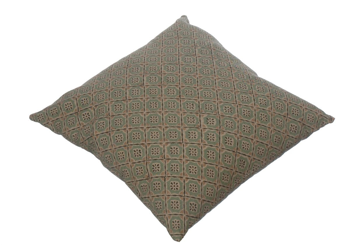 Potager Collection Cotton Cushion in Sea Green Tessera 50x50