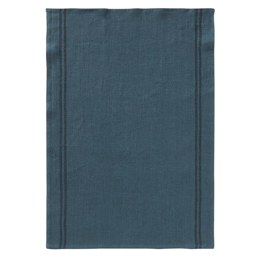 Pure linen tea towel in vintage blue