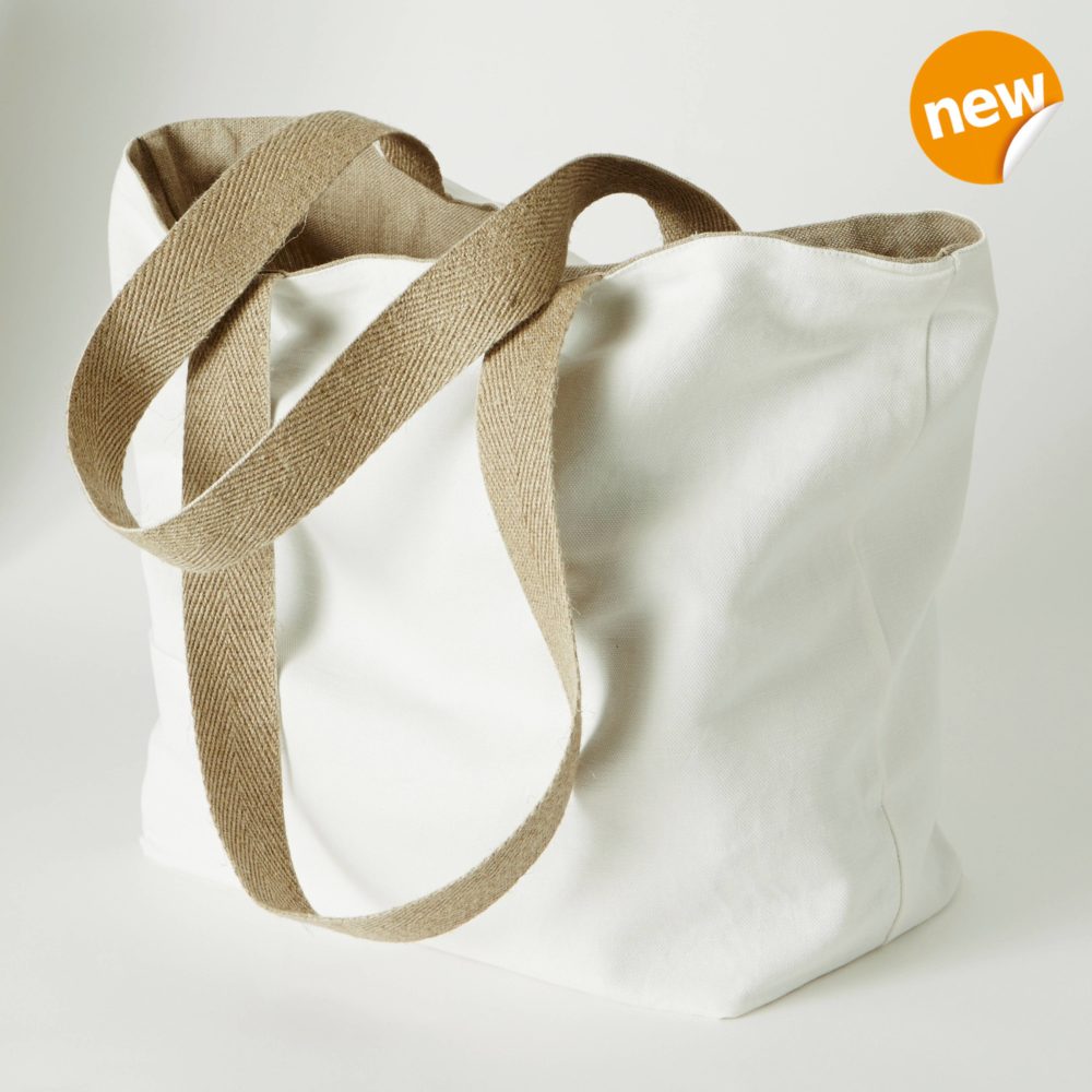 pure linen shopping bag in white